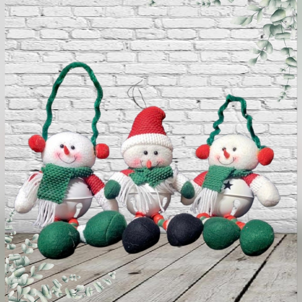 Snowmen bells- set of 3 - Picture 1 of 2
